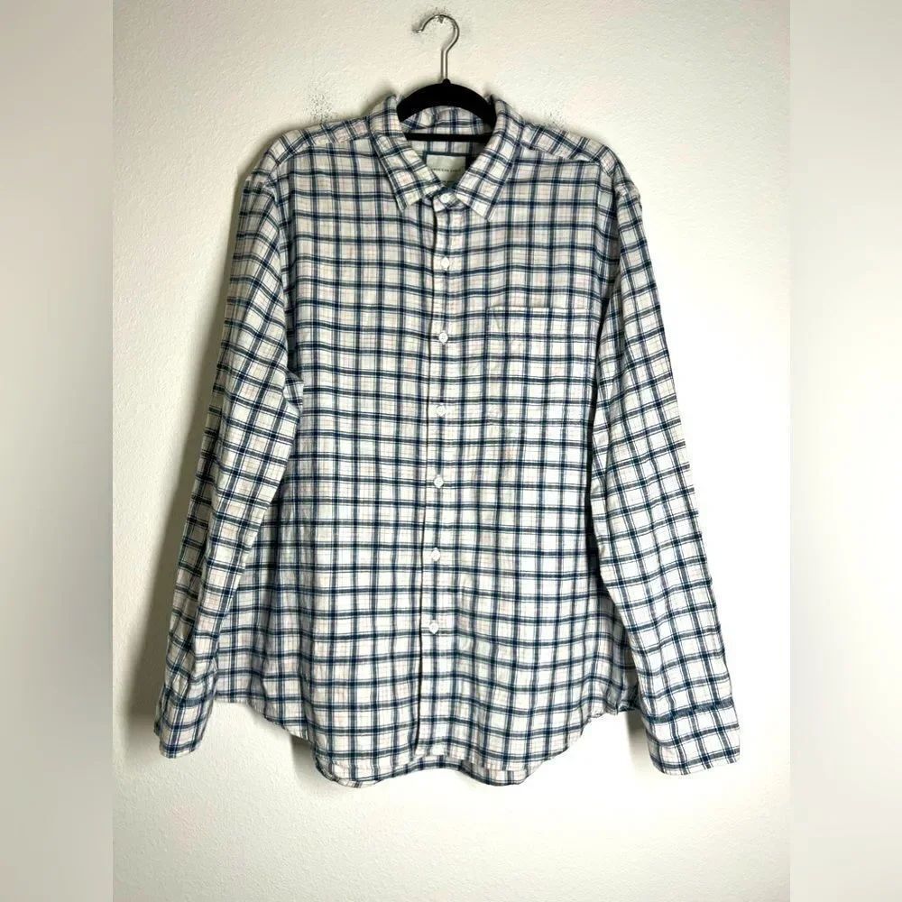 AMERICAN EAGLE Super Soft Button Down Shirt Men's XL Cotton Plaid Long Sleeves